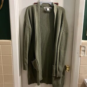 Max Studio Olive Green Cardigan Sweater